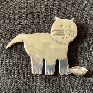 Sterling 925 Modern Cat Pin